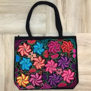 Colorful Mexican floral tote.